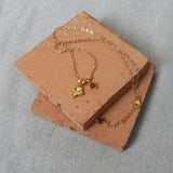 Pendentif feuille d'érable et cornaline