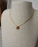 Pendentif feuille d'érable et cornaline