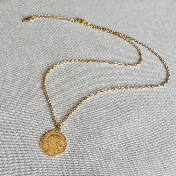 Collier César, laiton doré à l'or fin