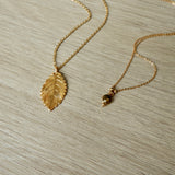 Collier pendentif feuille de Charme