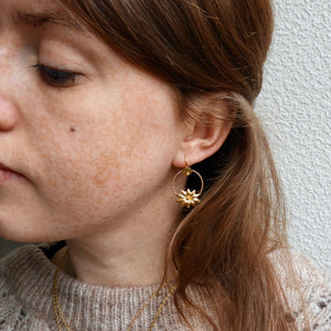 Pendants d'oreilles "Gloria", doré or 24K