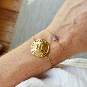 Bracelet "Athena" laiton doré à l'or fin 24k