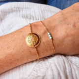 Bracelet Kate en laiton doré or 24K et pierres fines