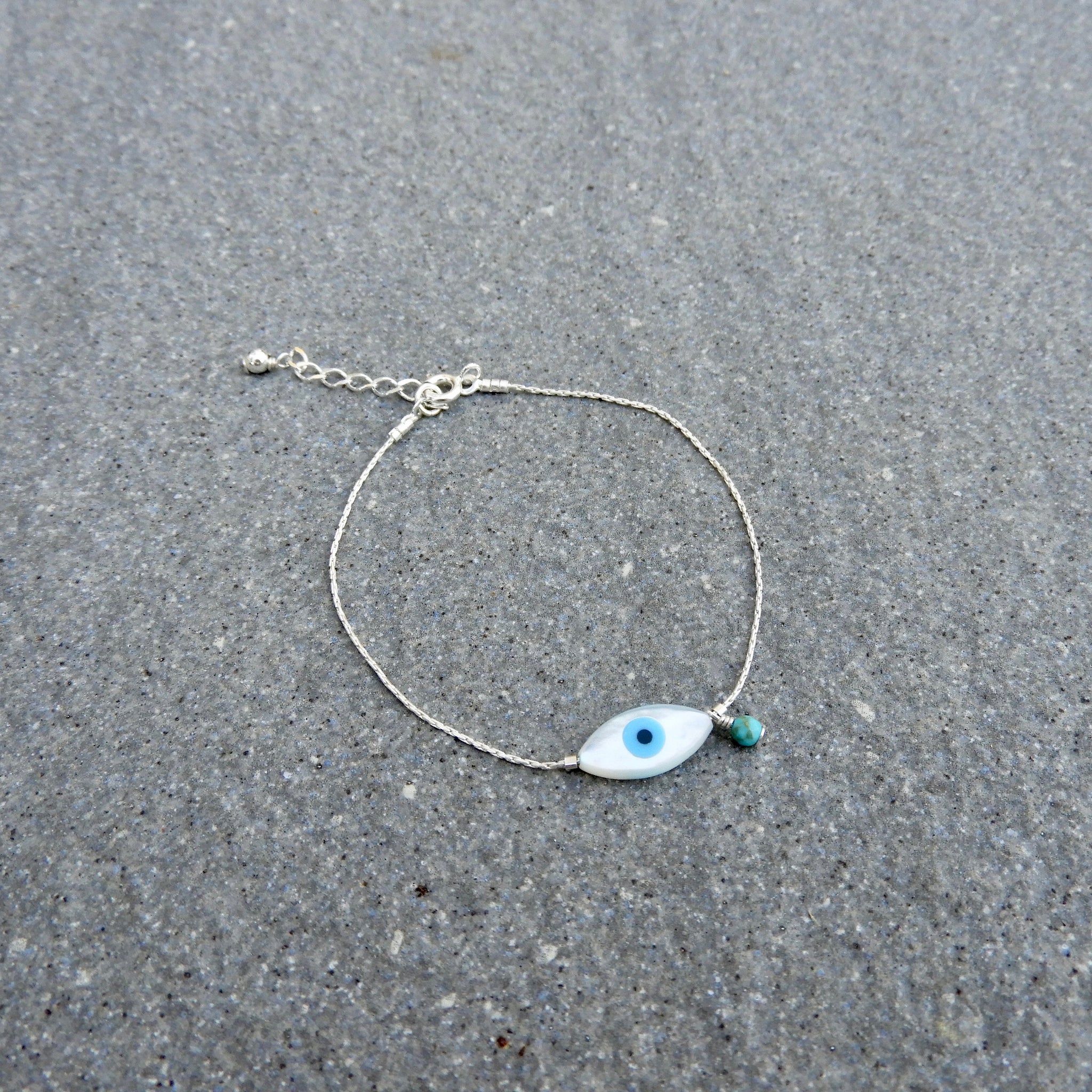 Bracelet Oeil nacre, turquoise, Argent 925 – Capsae.bijoux