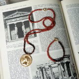 Bracelet "Augusta", perles cornaline et oeil de taureau