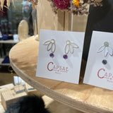 Clous d'oreilles Olivia, argent 925 et pierres semi-précieuses